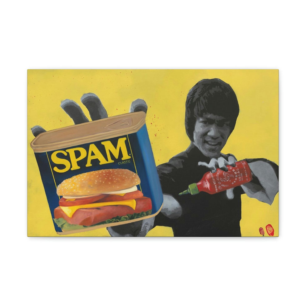 Thumbnail: "Spam Dragon" - Bruce Lee Spam Sriracha Artwork Canvas Print