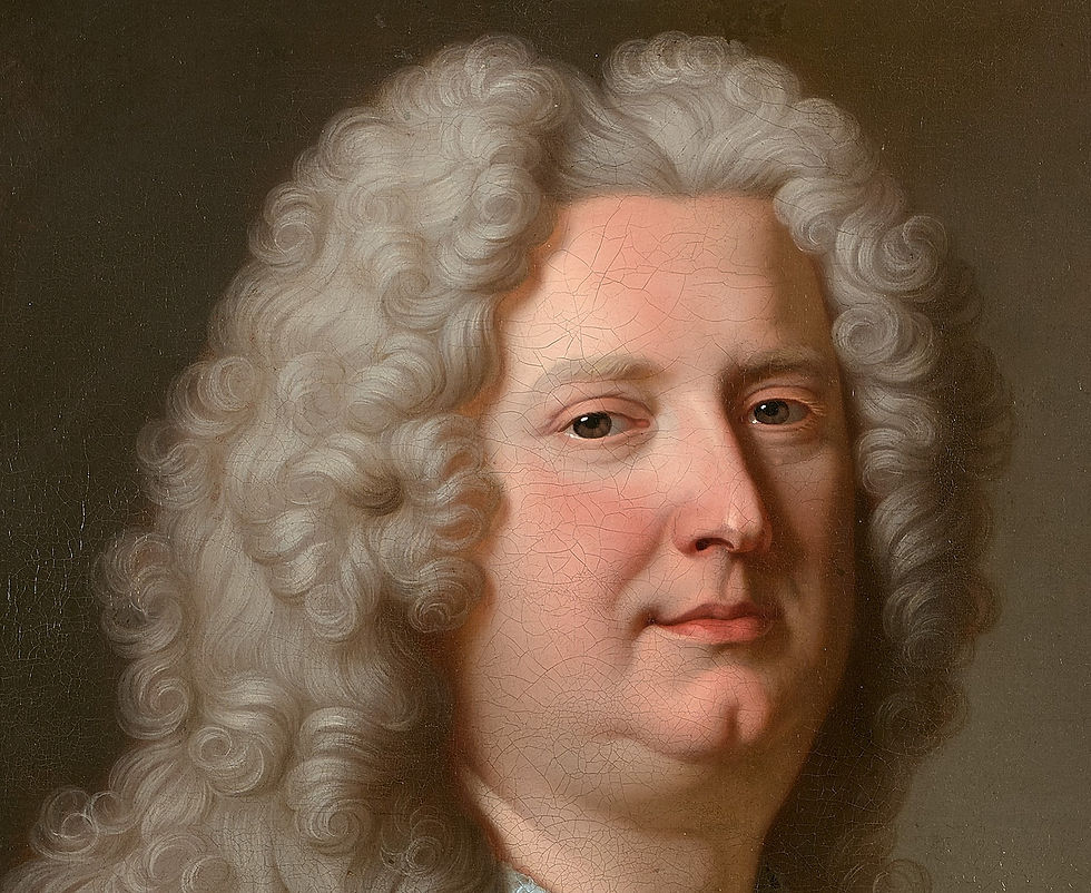 Hyacinthe Rigaud, Portrait d'un homme inconnu (détail), vers 1734, collection particulière