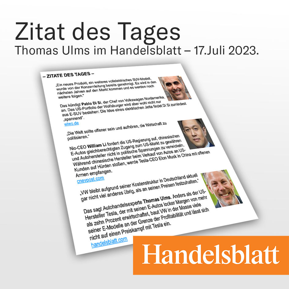 Presseartkel Handelsblatt Thomas Ulms