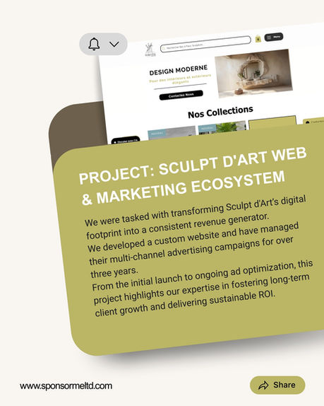 Sculpt d'Art Site web & Marketing Ecosystem