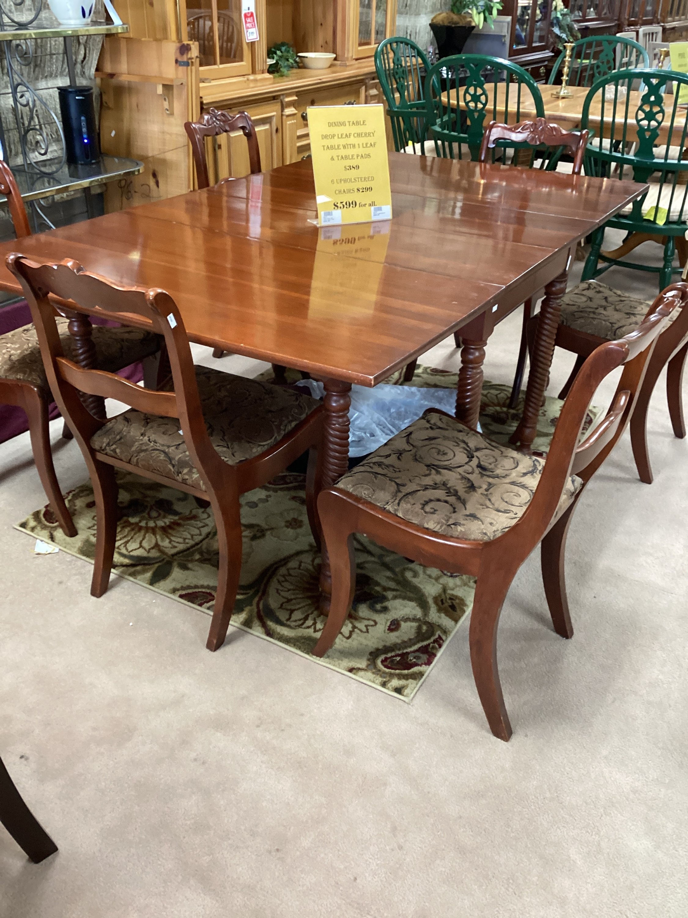 Dining Table With drop leaf & one leaf extension chairs sold separate 