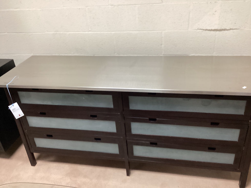 Thumbnail: Credenza  Stainless Steel Top with 6 Drawers Glass inset 