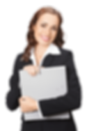 Professional woman holding a file, symbolizing a confident and skilled teacher ready for online teaching opportunities.