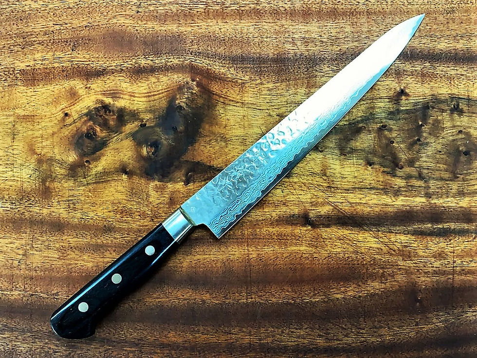 Sakai Kikumori V10 Damascus Sujihiki 240mm Black