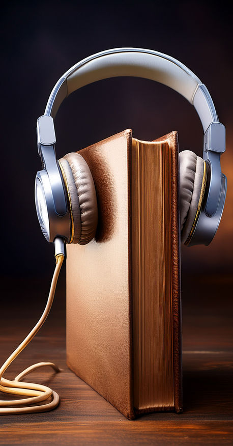 My book under headphones