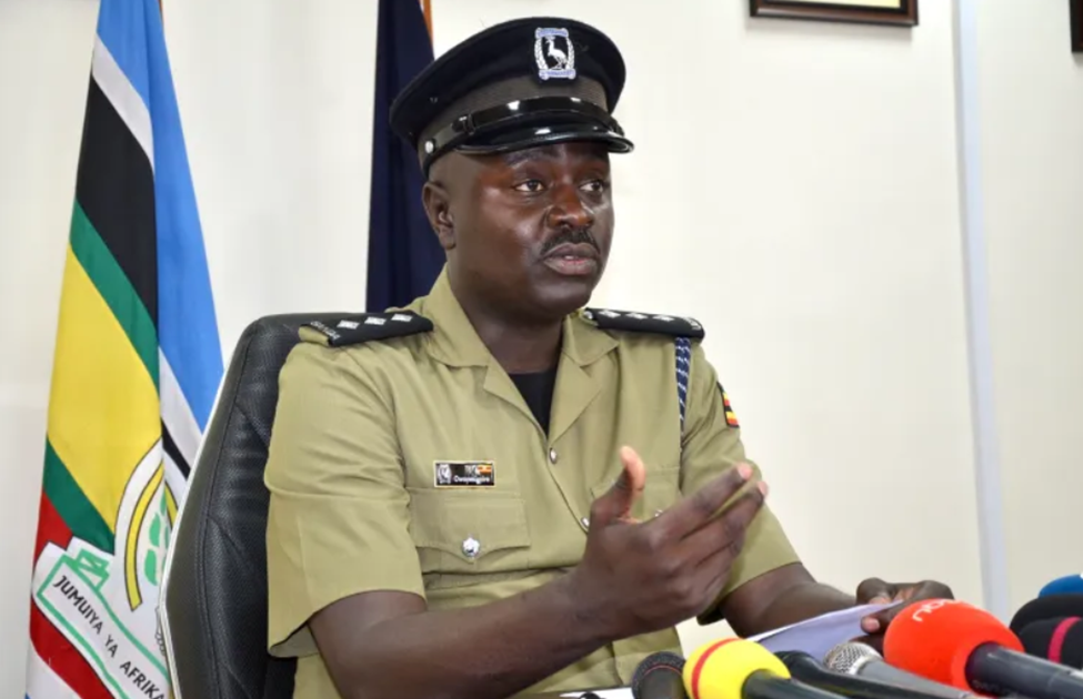 Courtesy photo: Deputy Kampala Metropolitan police spokesperson addressing the media