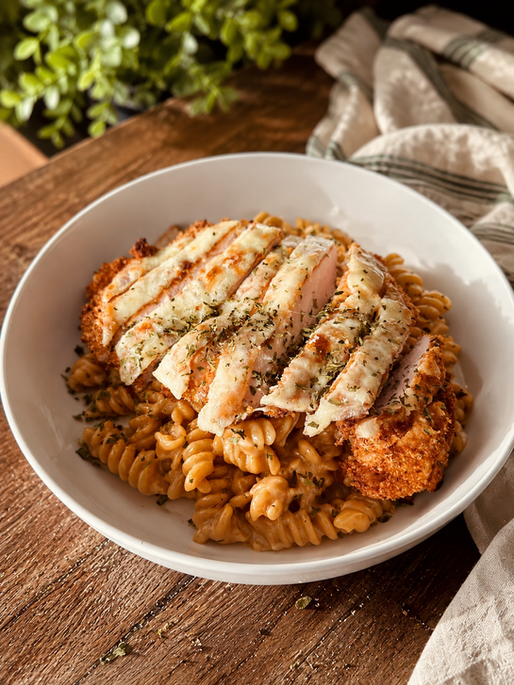 Crispy French Onion Chicken Pasta