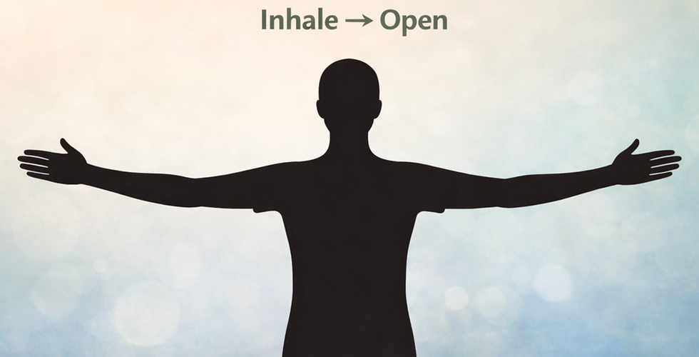 Inhale open arms wide