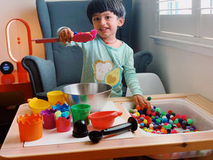 Pandemic + Parenting | Sensory play = meetings