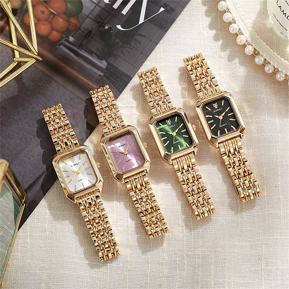 Thumbnail: Luxury Gold Square Watch