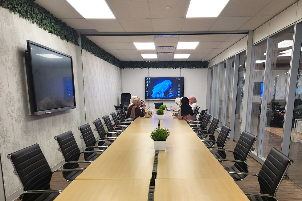 High angle view of a well-ventilated meeting room