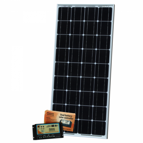 100W dual battery solar kit (with 10A dual battery controller and 5m cable)