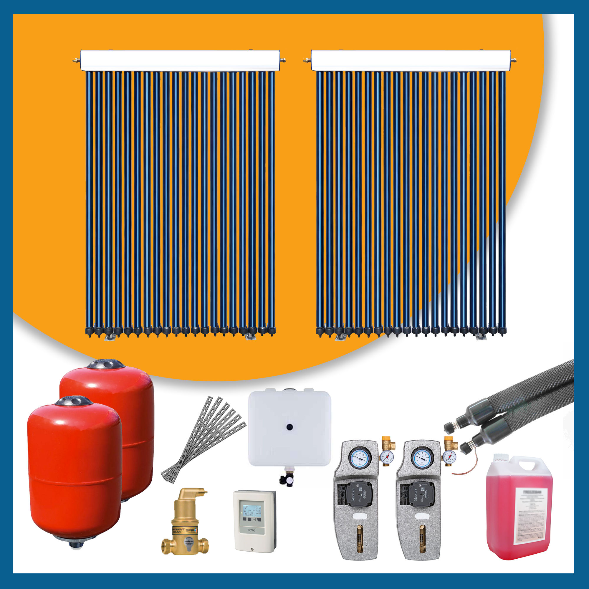 PRO-KIT EAST/WEST Complete Solar Thermal Kit