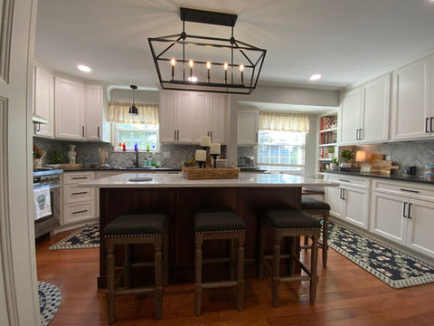 Window Seat + Black Tops custom cabinets built for a new kitchen by Centier Specialties in Ohio 2