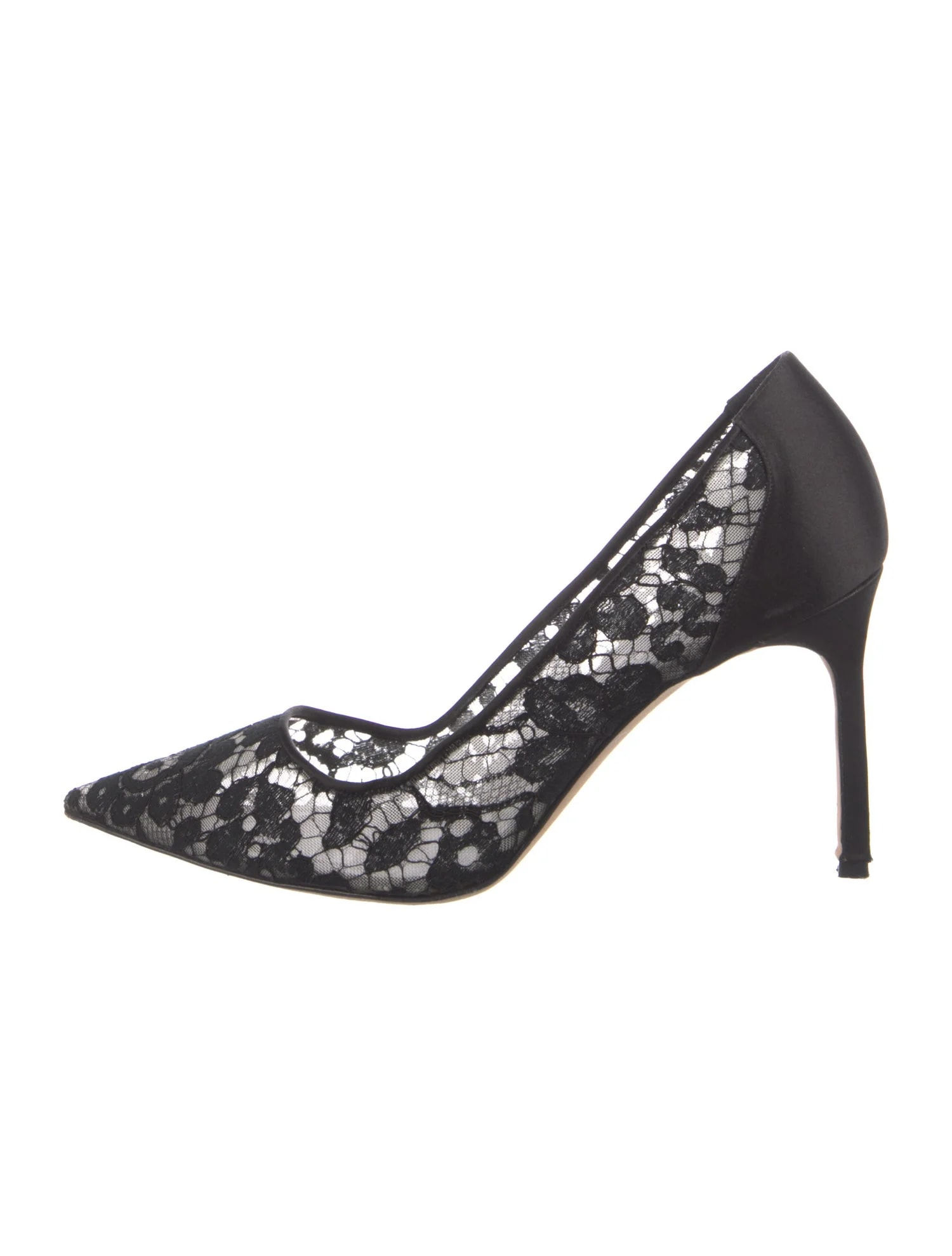 Manolo Blahnik Pizzo Nero Lace Pumps
