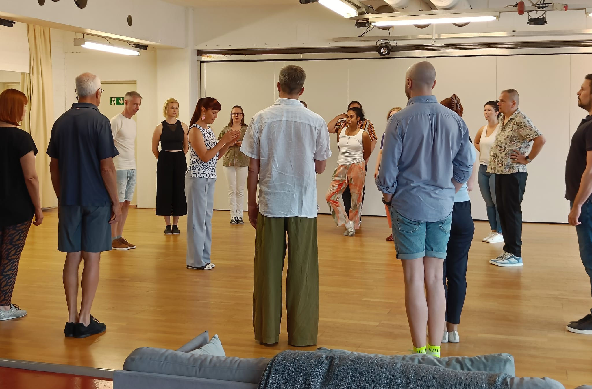 Students listening to Urbankiz dance instructions at S-Dance Helsinki