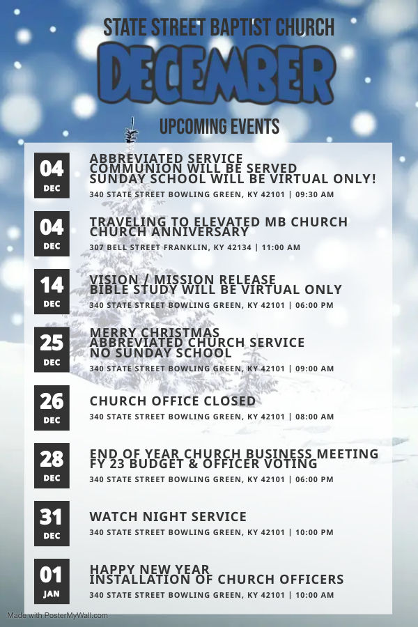 Upcoming December Events