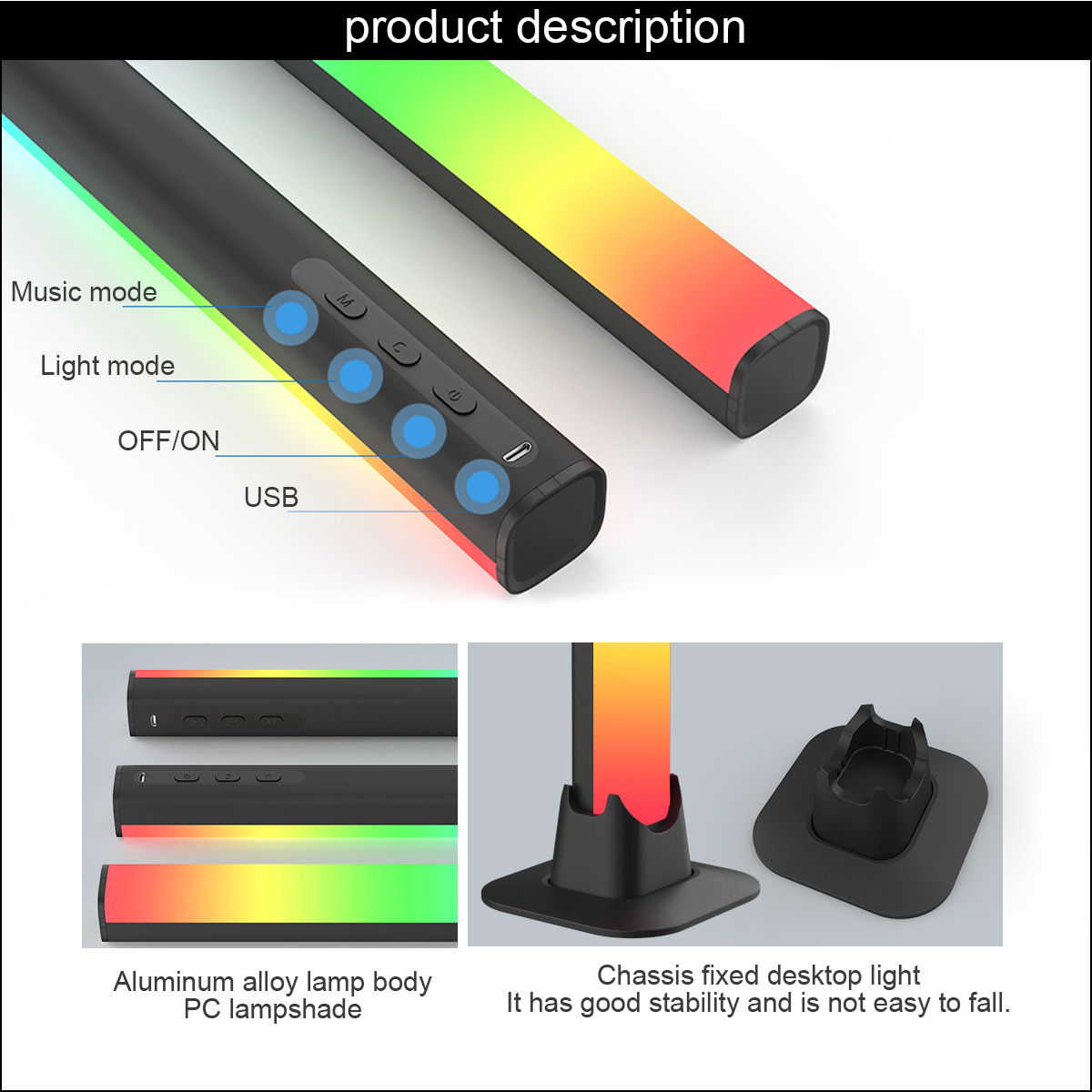 Modern Minimalist LED Gaming Atmosphere Light
