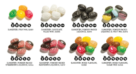 Sukkertøy tvist med mange forskjellige smaker