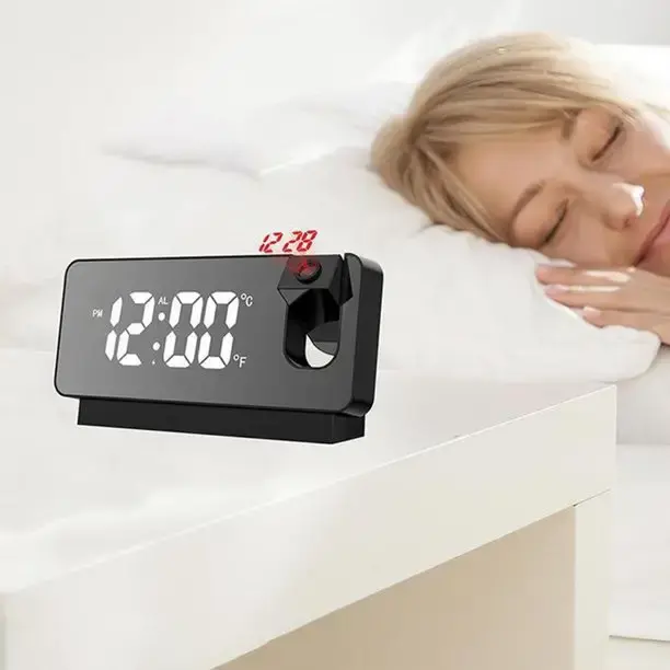 Thumbnail: Digital Projection Alarm Clock with LED Mirror Display