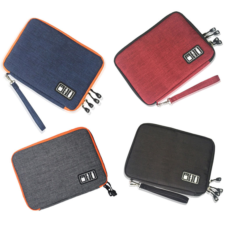 Thumbnail: Dual-Layer Digital Cable Organizer Bag for Electronics