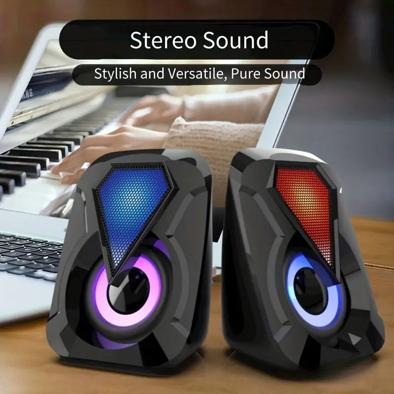 Thumbnail: Compact 3W Stereo USB Computer Speakers with Bass