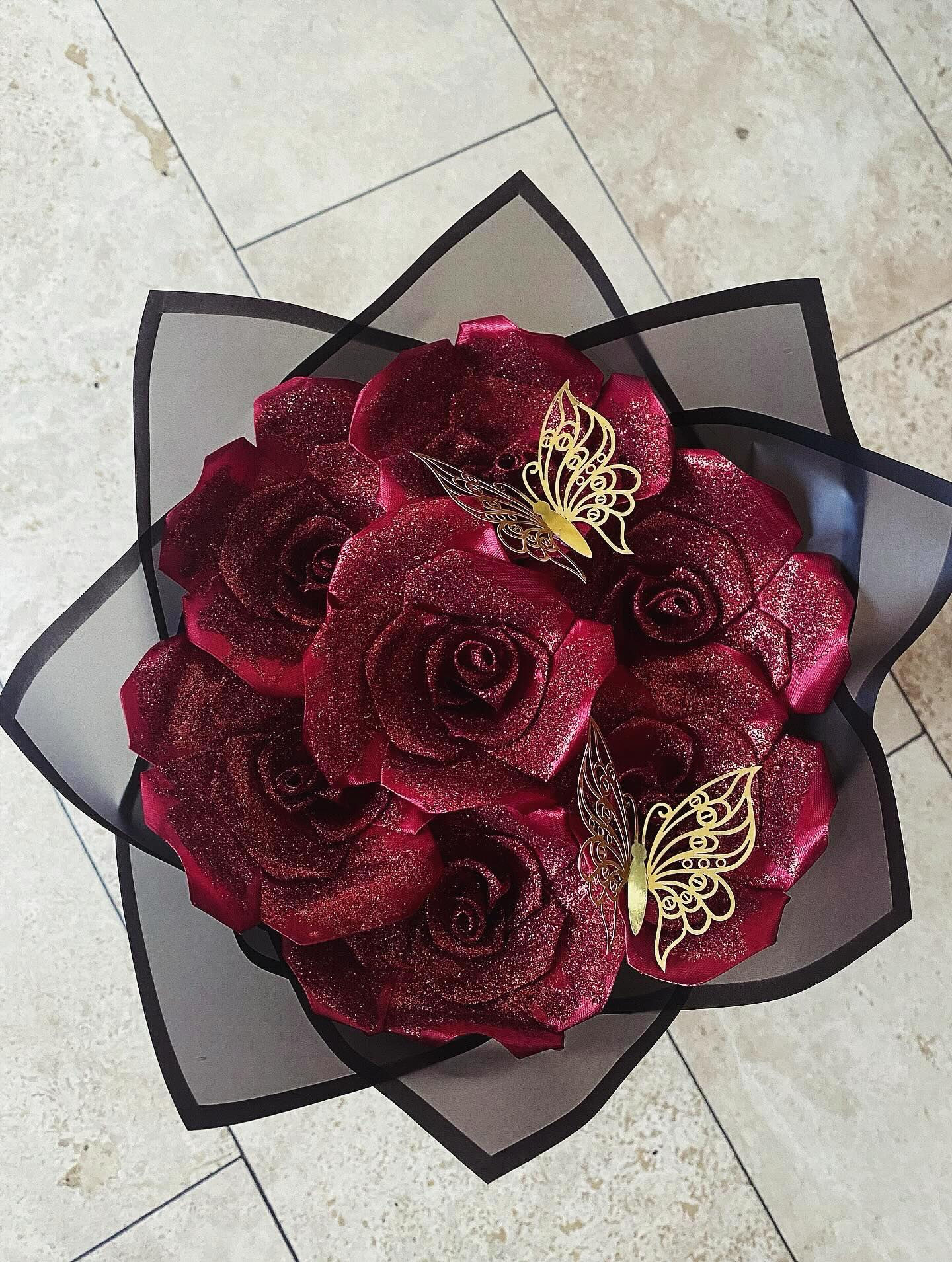 7ct Glitter Eternal Rose Bouquet