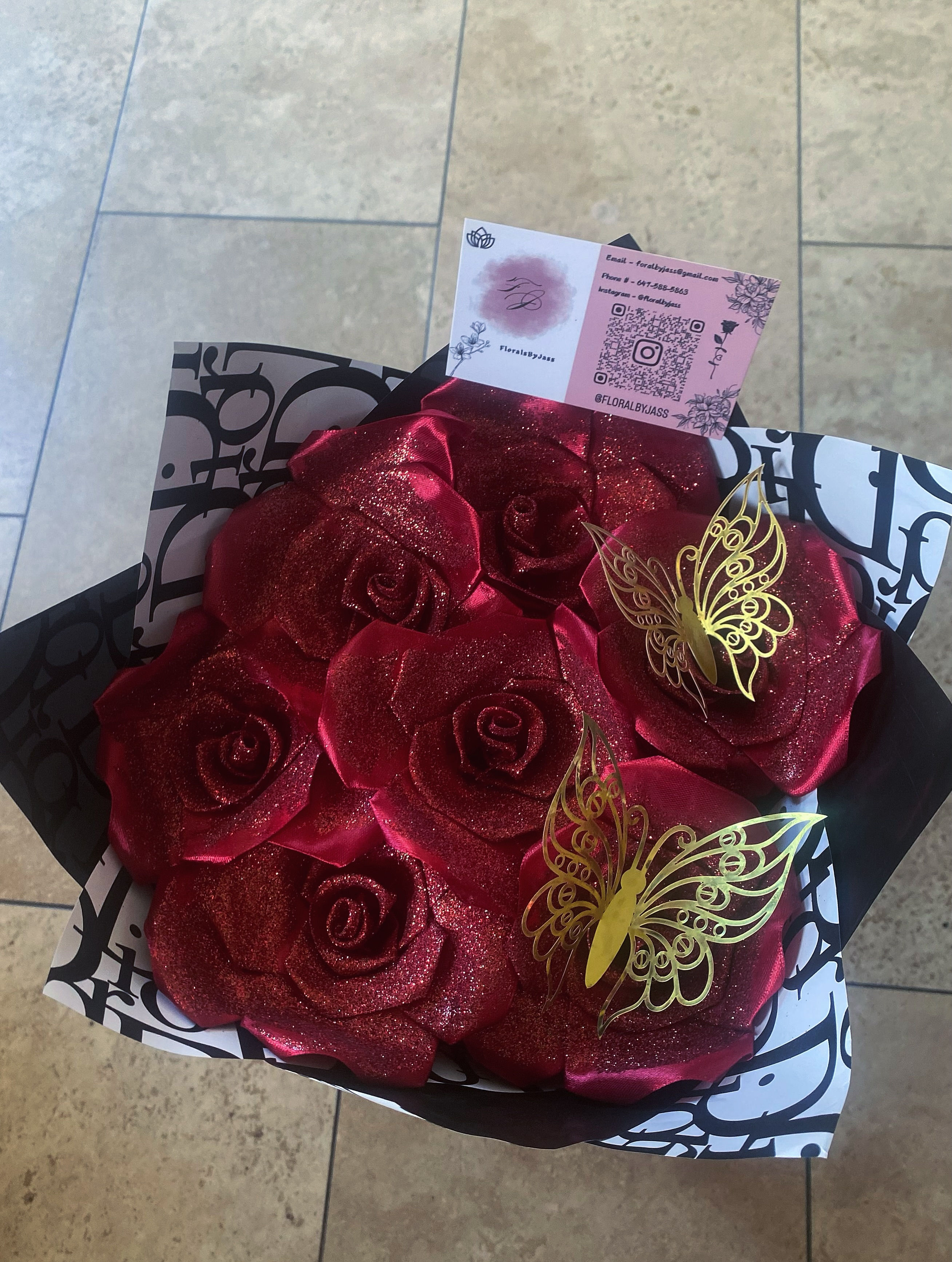 7ct Glitter Eternal Rose Bouquet