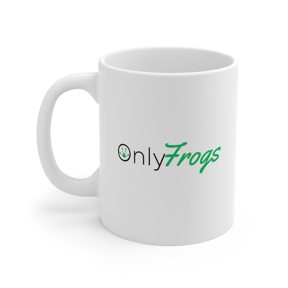 Only Frogs White Ceramic Mug 11oz