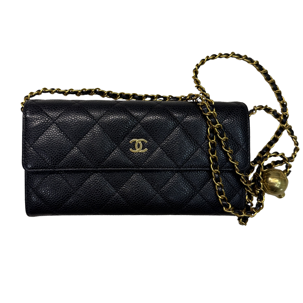 Miniatura: Chanel Caviar Leather Long Wallet Black