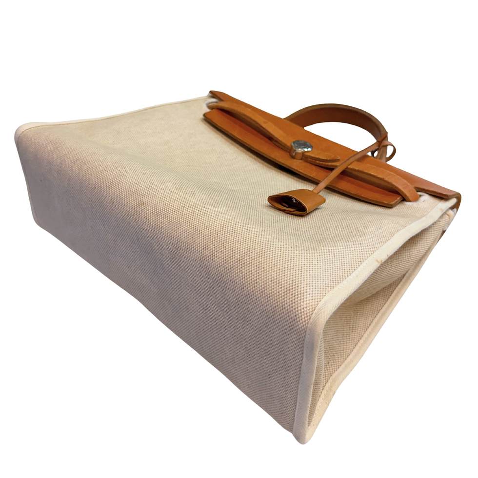 Miniatura: Hermès Herbag 31 Tan/Beige Coated Canvas Bag