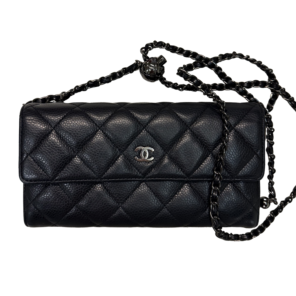 Miniatura: Chanel Caviar Leather Long Wallet Black