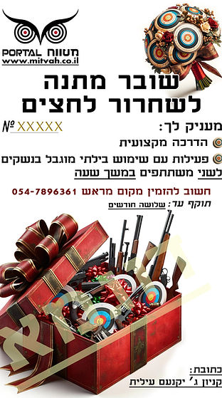 שובר מתנה לביקור במטווח ירי לשחרור לחצים