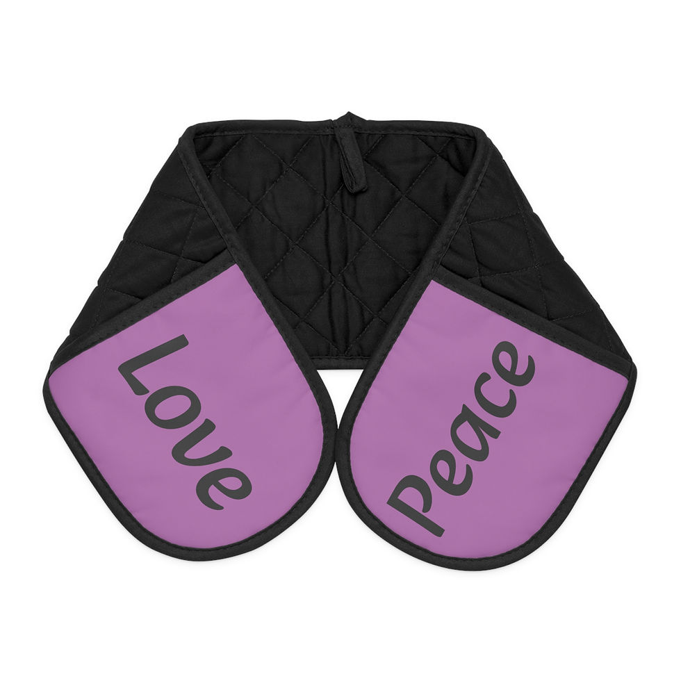 Thumbnail: Peace Love Oven Mitts - Quilted Double Oven Glove for Baking & Cooking