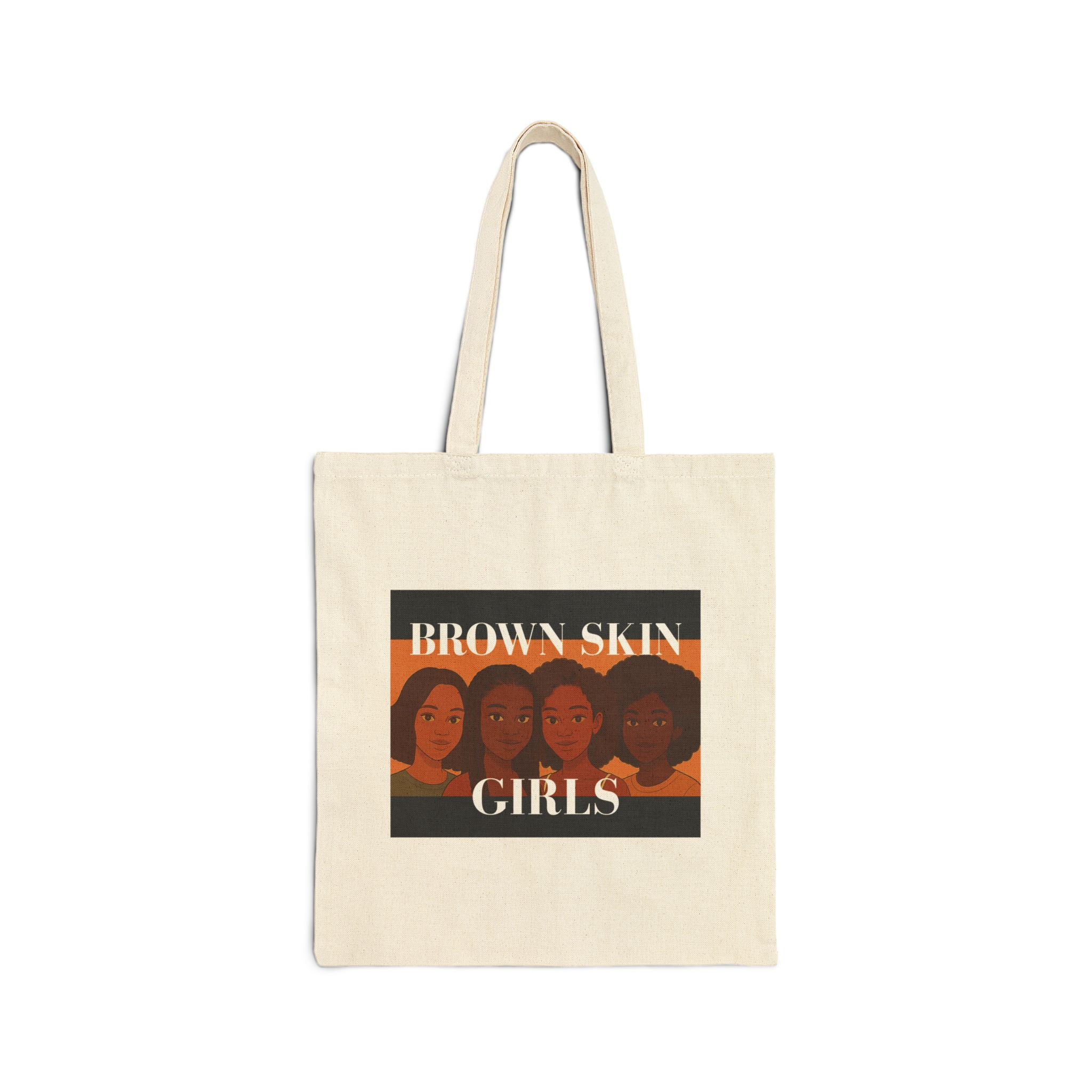 Brown Skin Girls Canvas Tote Bag — Empowerment Graphic Eco Shopper