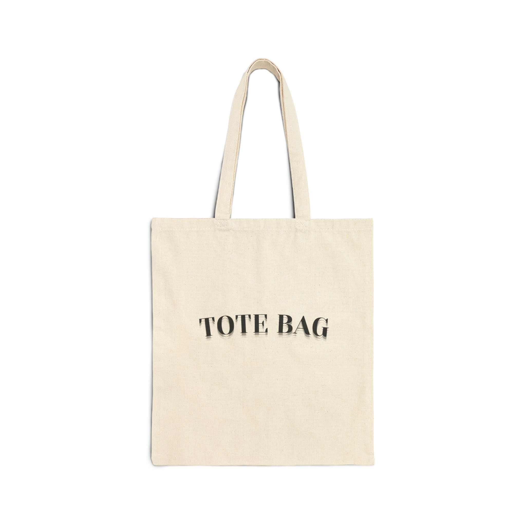 Canvas Tote Bag — Minimal 'TOTE BAG' Stamped Cotton Shopper