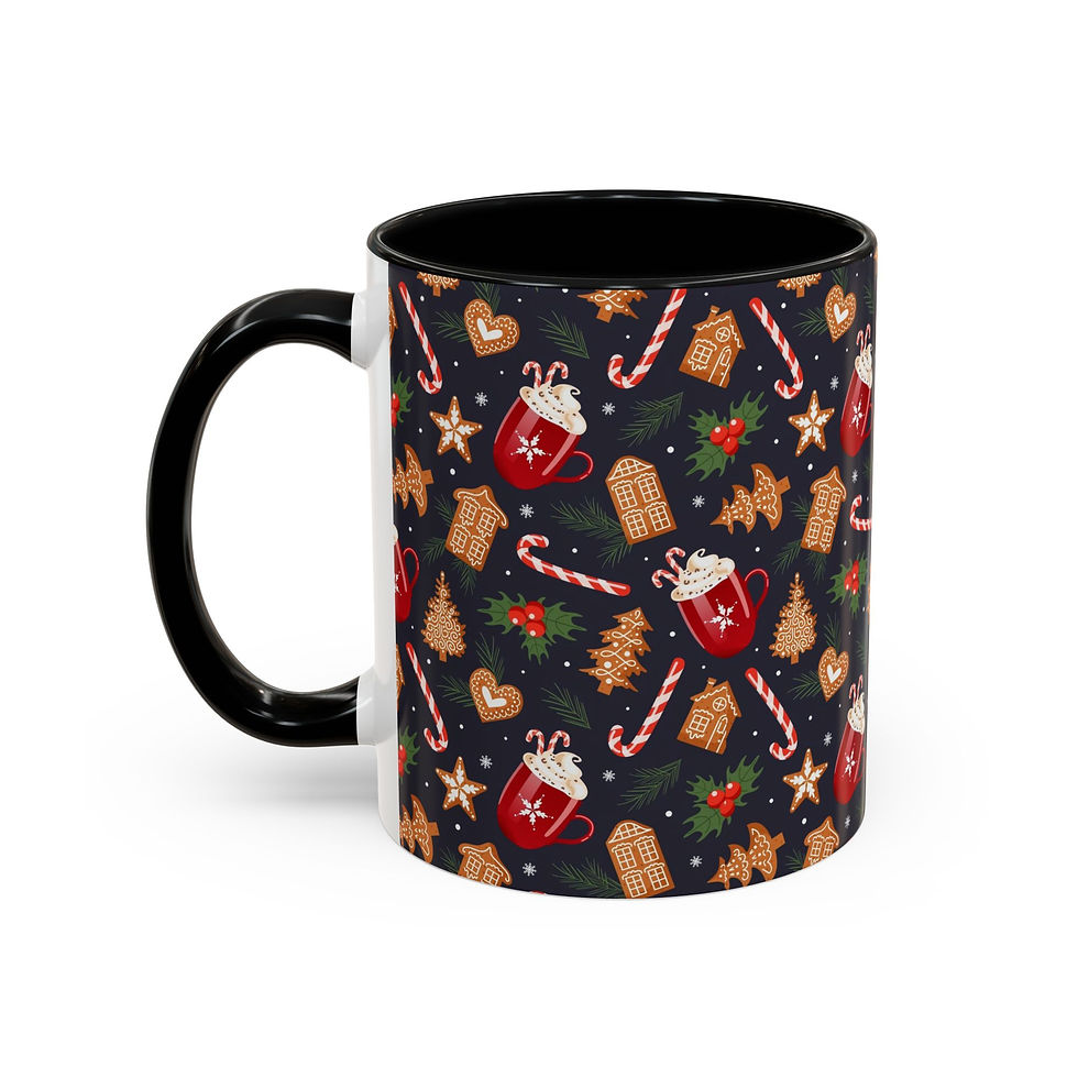 Thumbnail: Christmas Spread Pattern Coffee Mug (11/15oz) — Holiday Coffee Cup