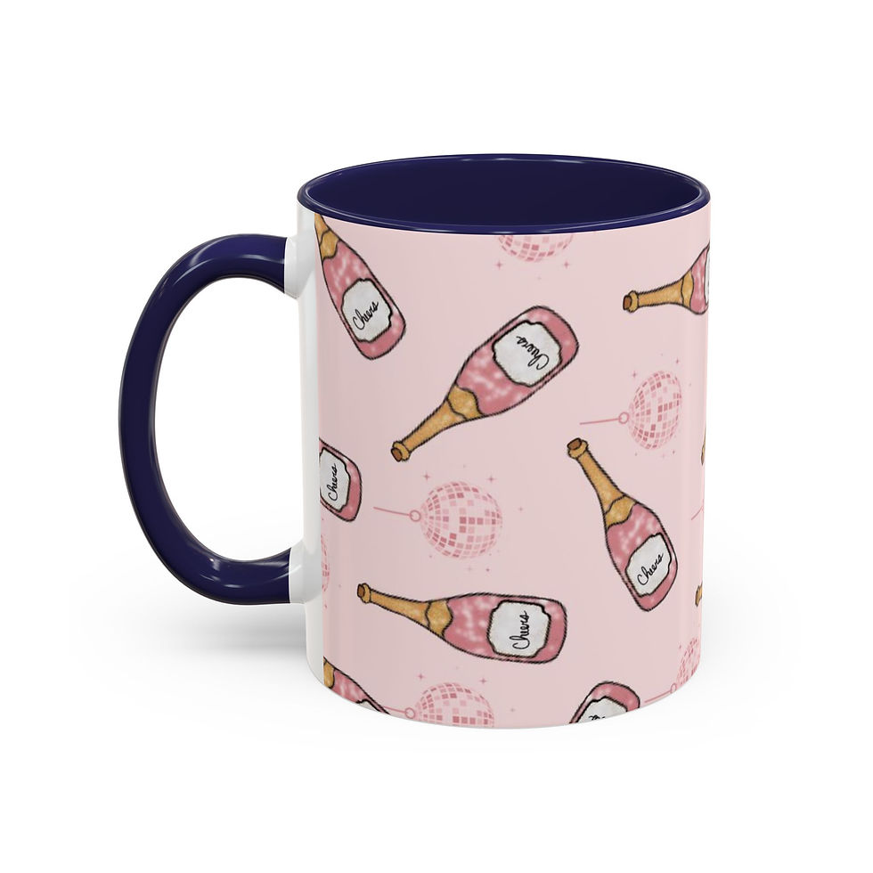 Thumbnail: Pink Champagne Pattern Coffee Mug —  (11/15oz)