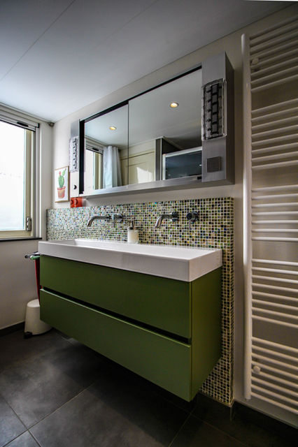 Kleine badkamer inspiratie in monumentaal pand