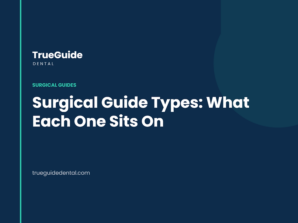 TrueGuide Dental - surgical guide types and what each one sits on