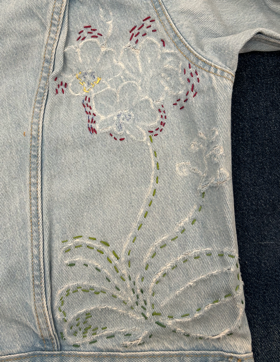 Distressed Orchid w/Hand Embroidery