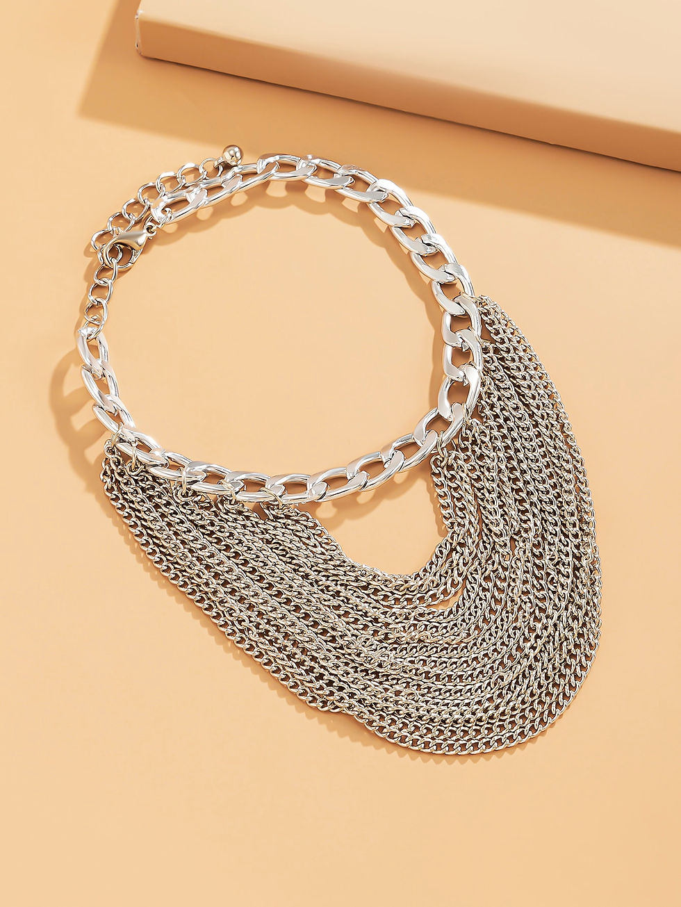 Thumbnail: Faux Pearl Decor Layered Anklet | 1 pc