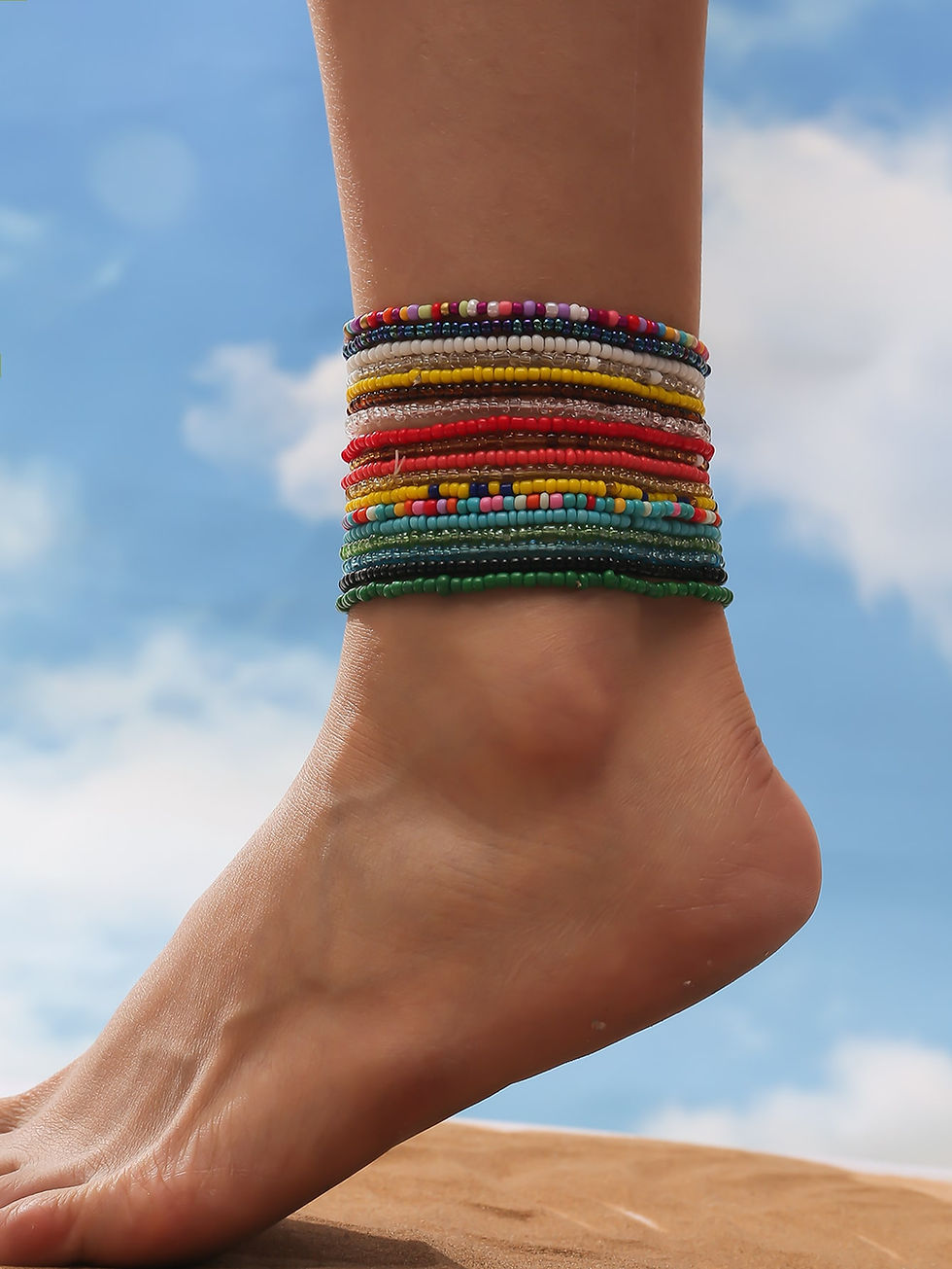 Thumbnail: 18pcs/set Beaded Anklet