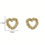 Thumbnail: Love Thy Self 1 pair Geometric Hollow Out Heart Shaped Stud Earrings