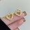 Thumbnail: Love Thy Self 1 pair Geometric Hollow Out Heart Shaped Stud Earrings