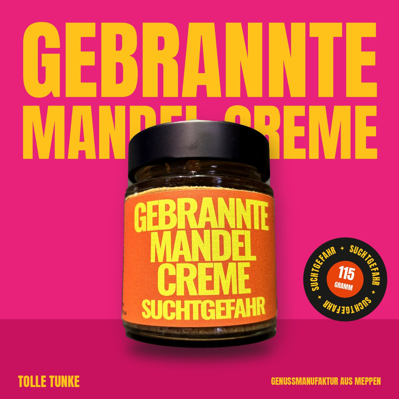 Gebrannte Mandel Creme – Vorderseite
