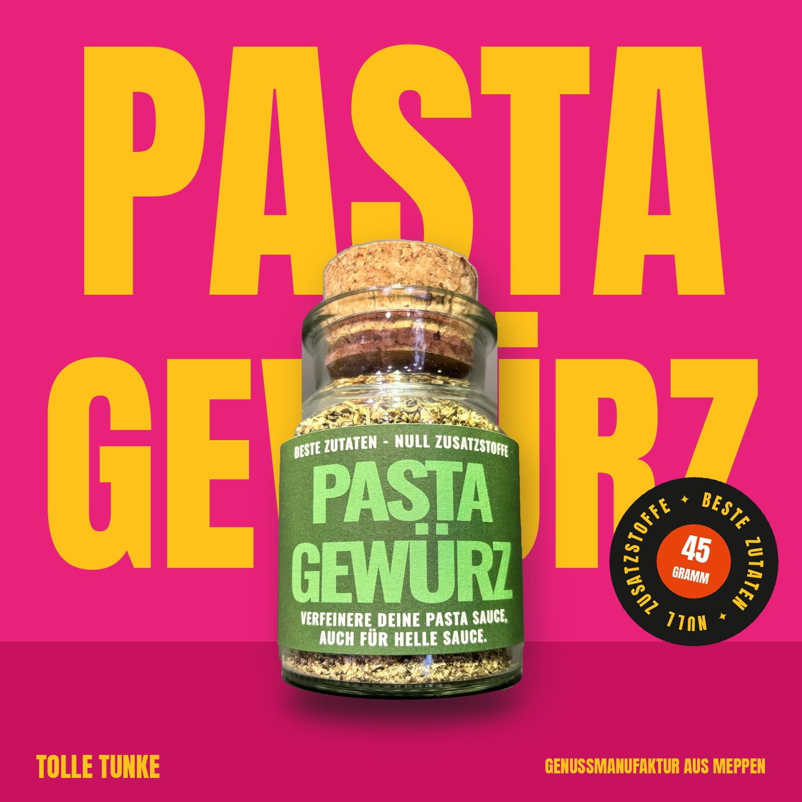 Pasta Gewürz – Vorderseite
