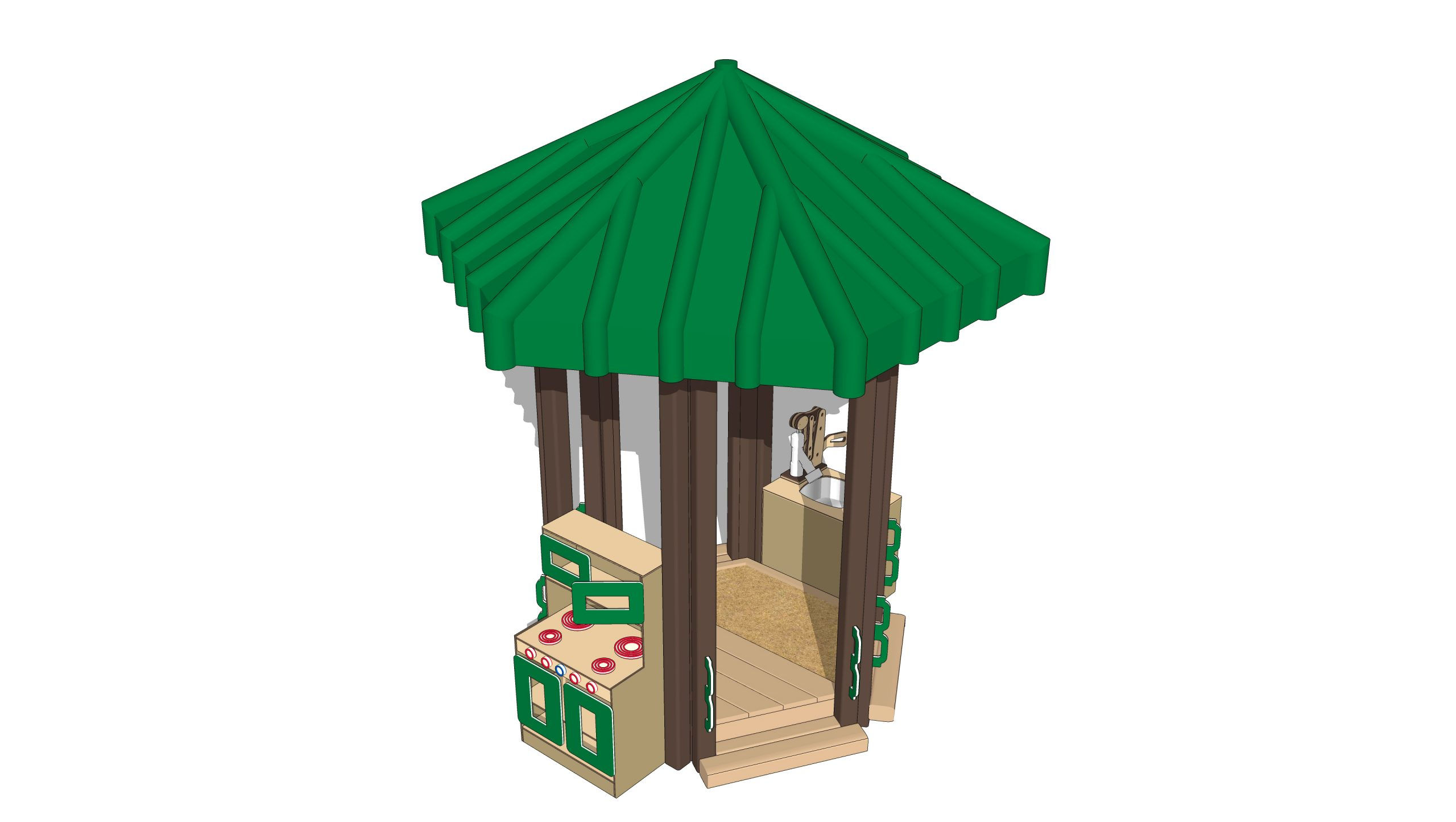 Sand Deck Kitchen Preschool Playset