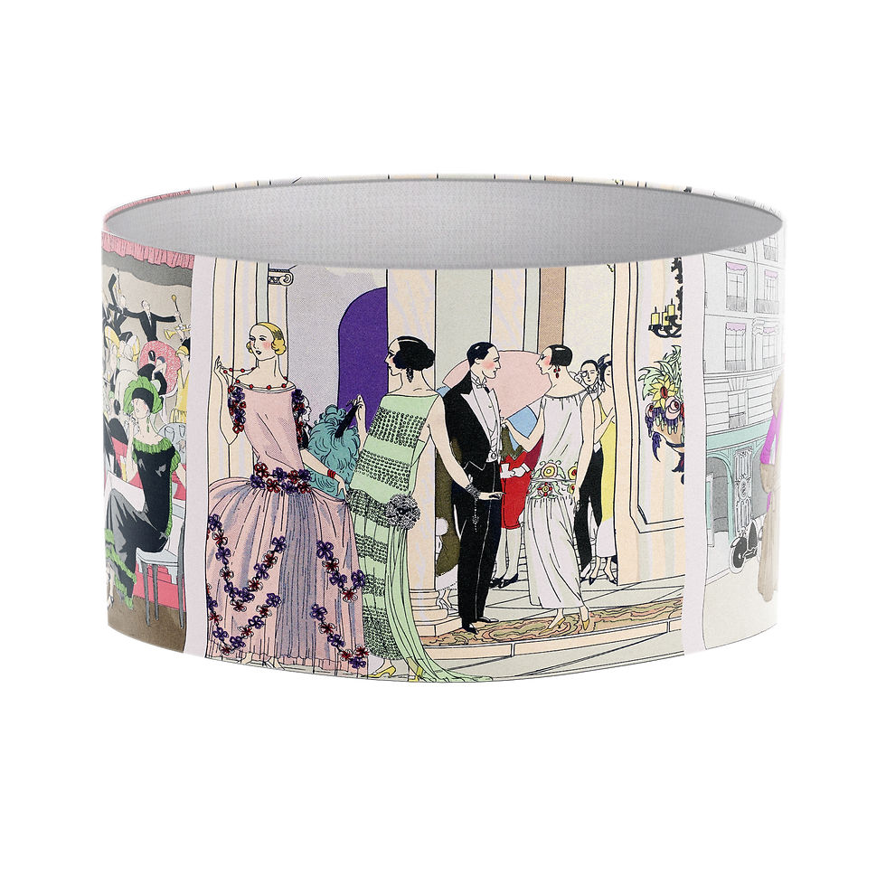 Thumbnail: Table Floor Lampshade Pendant Lampshade with 1920's Fashion print LS370