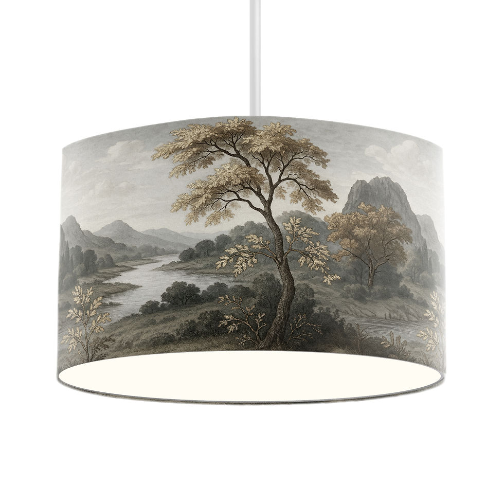 Thumbnail: Handmade fine art lampshade for table or ceiling lighting